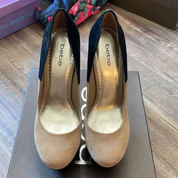 Bebe black and tan heels! - Picture 2 of 4